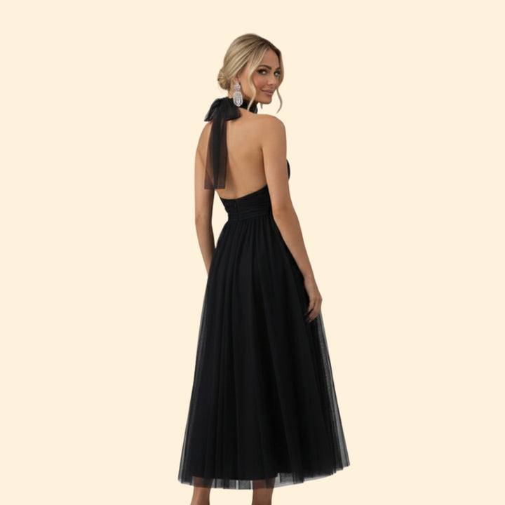 Women’s Tulle Dress with Halter Neckline