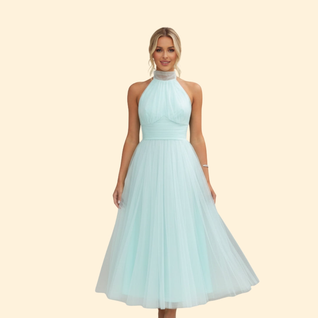 Women’s Tulle Dress with Halter Neckline