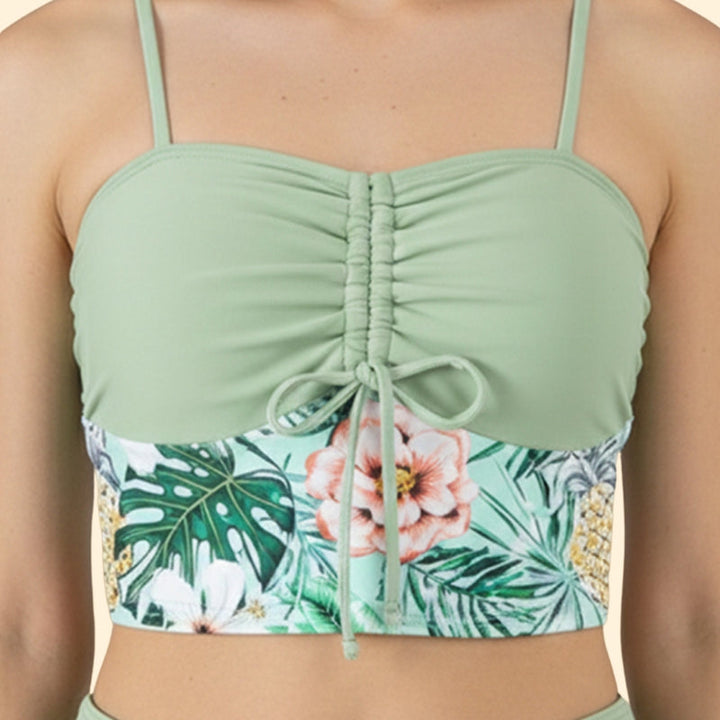 Women’s Two-Piece Bikini Set with Ruched Top
