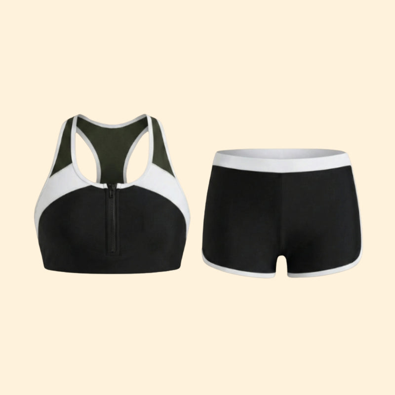 Women's Two-Piece Bikini Set with Sporty Design