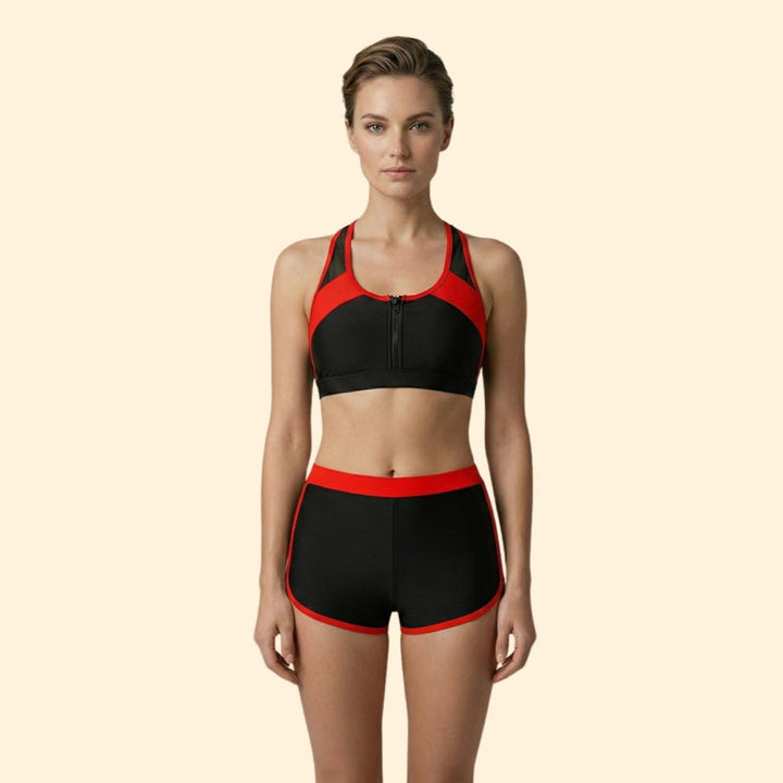Women's Two-Piece Bikini Set with Sporty Design
