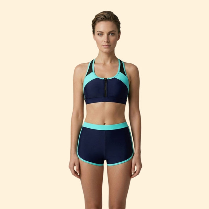 Women's Two-Piece Bikini Set with Sporty Design