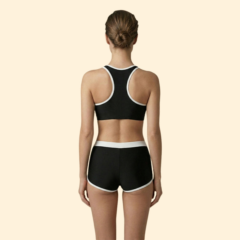 Women's Two-Piece Bikini Set with Sporty Design