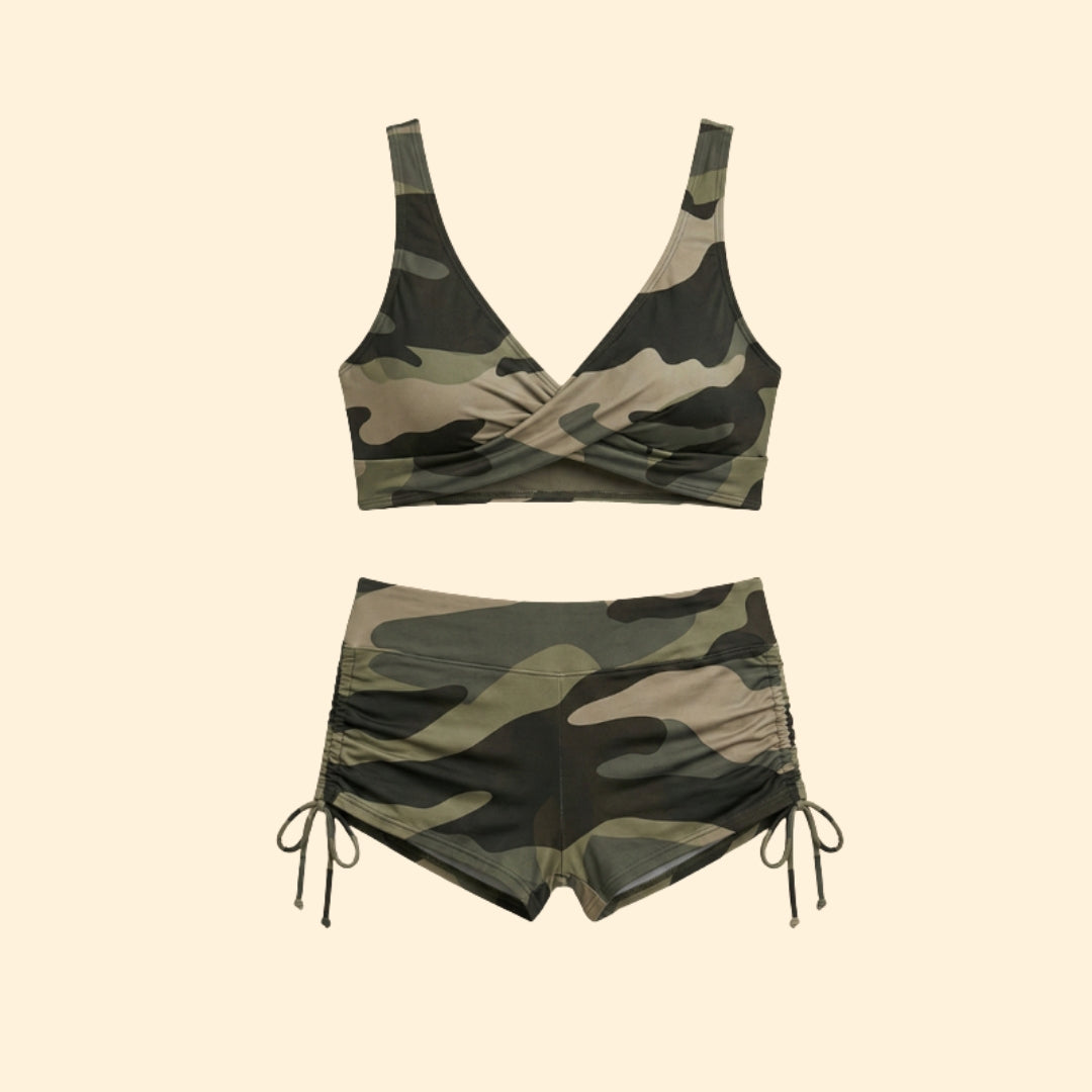 Women’s Two-Piece Bikini with Drawstring Shorts