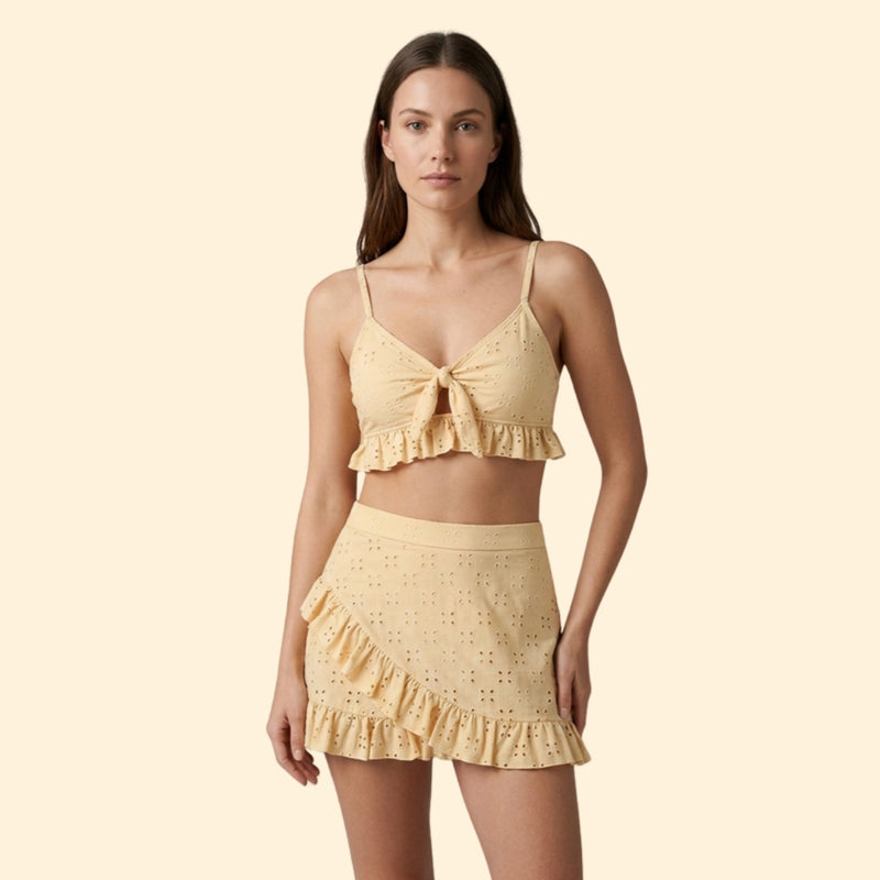 Women’s Two-Piece Bikini with Ruffled Skirt