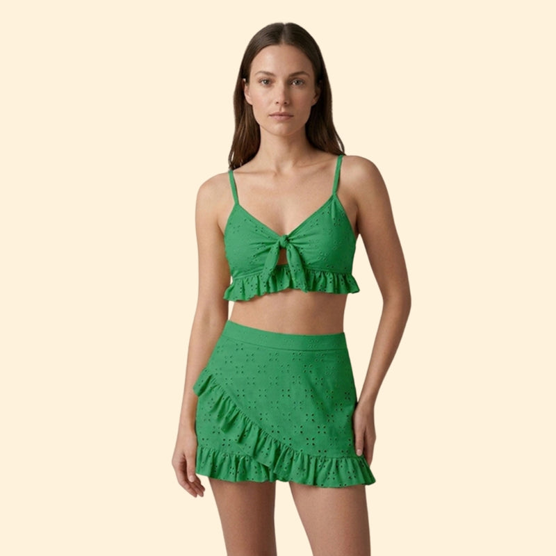 Women’s Two-Piece Bikini with Ruffled Skirt