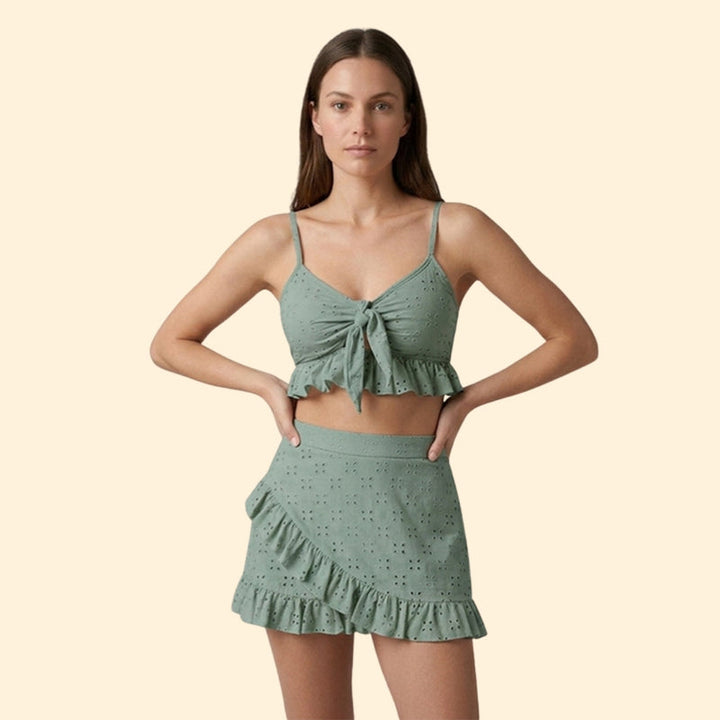 Women’s Two-Piece Bikini with Ruffled Skirt