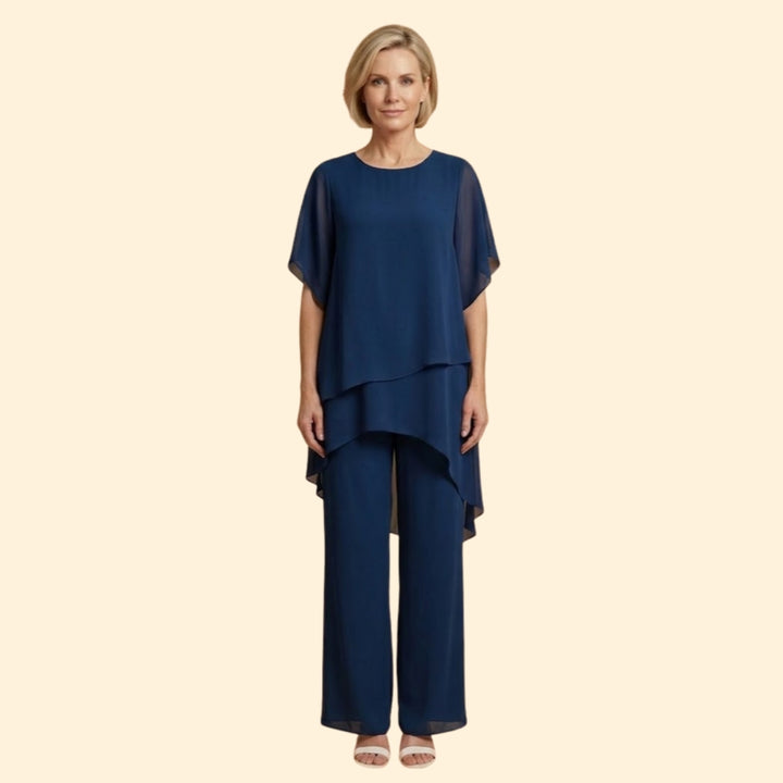 Women’s Two-Piece Set with Asymmetric Tunic