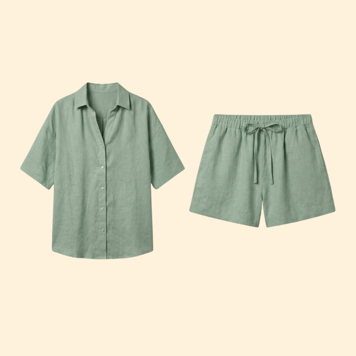 Women’s Two-Piece Set with Button-Up Shirt