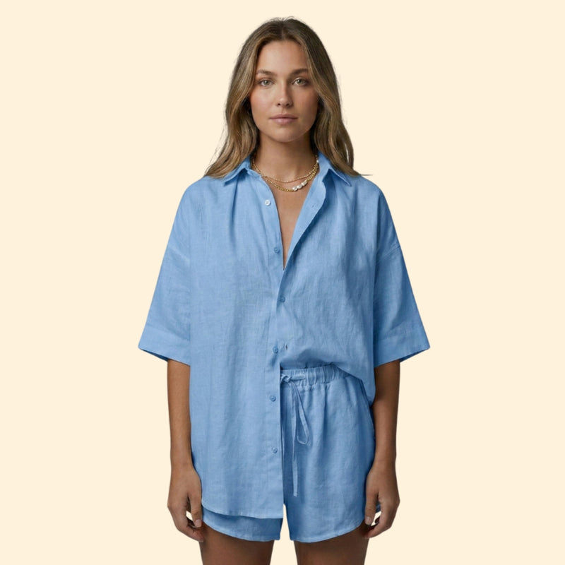 Women’s Two-Piece Set with Button-Up Shirt