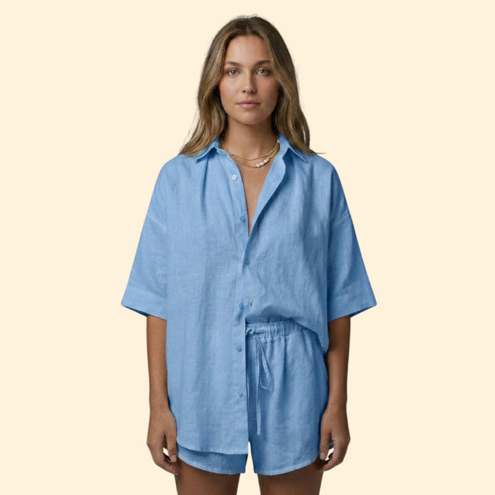 Women’s Two-Piece Set with Button-Up Shirt