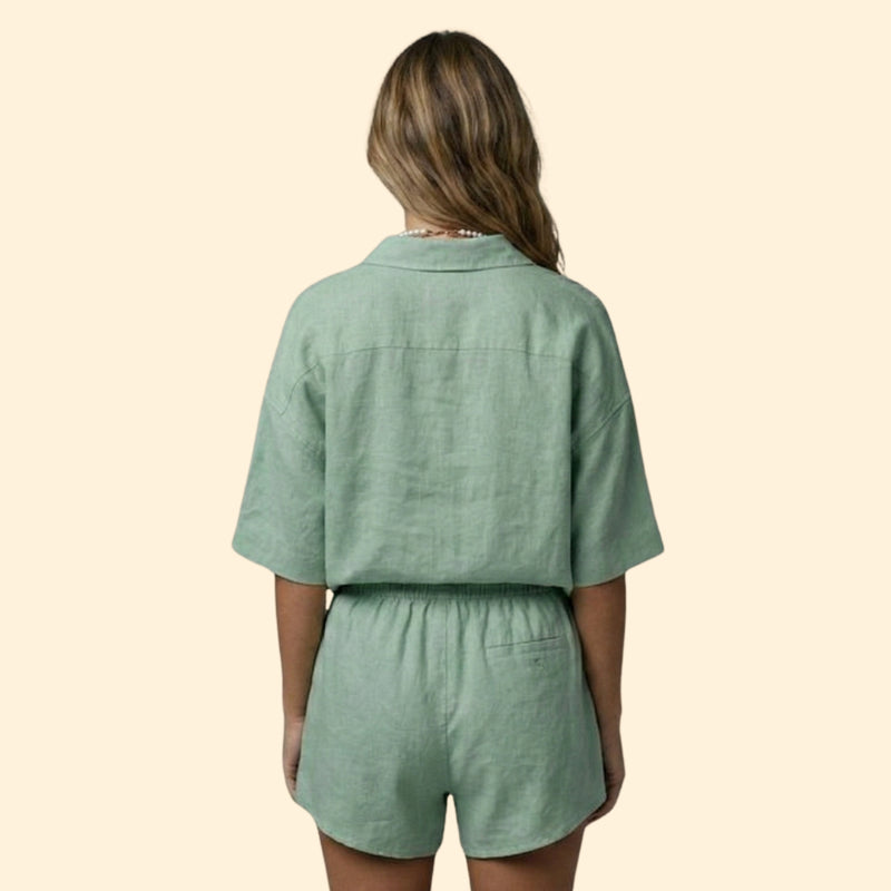 Women’s Two-Piece Set with Button-Up Shirt