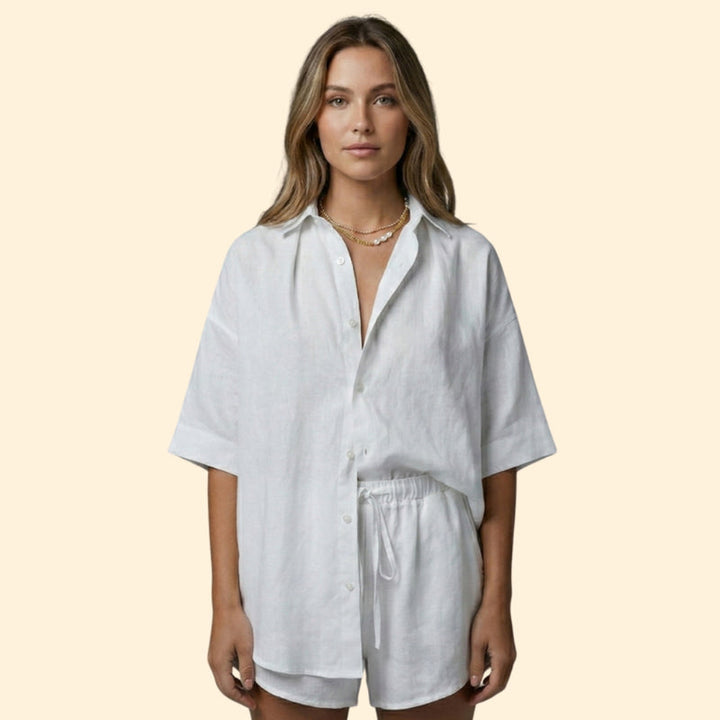 Women’s Two-Piece Set with Button-Up Shirt