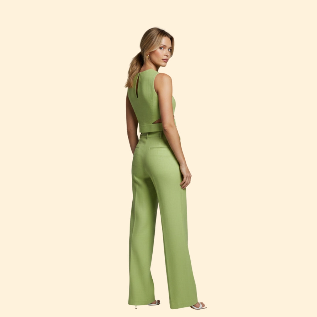 Women’s Two-Piece Set with Crop Top and Trousers