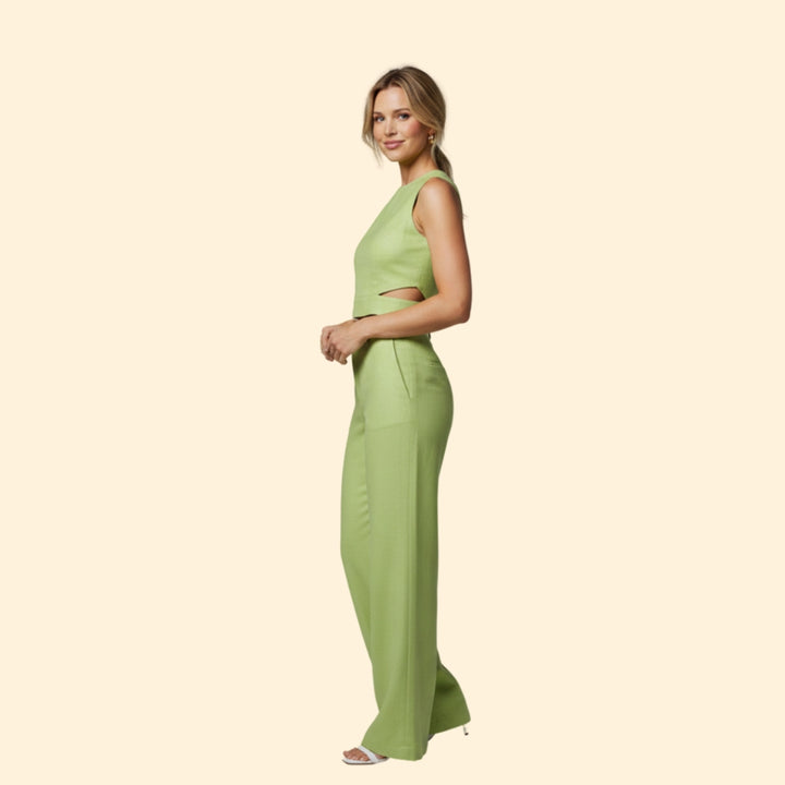 Women’s Two-Piece Set with Crop Top and Trousers