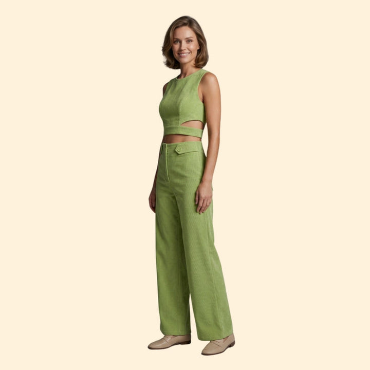 Women’s Two-Piece Set with Cropped Top
