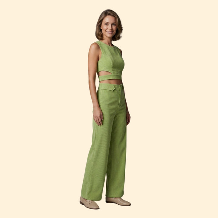 Women’s Two-Piece Set with Cropped Top