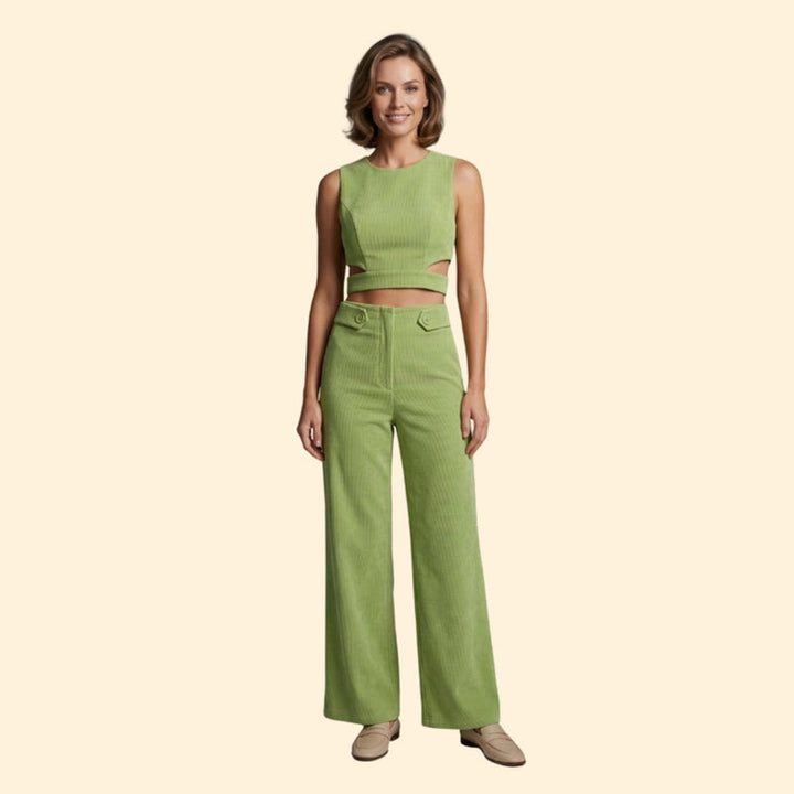 Women’s Two-Piece Set with Cropped Top