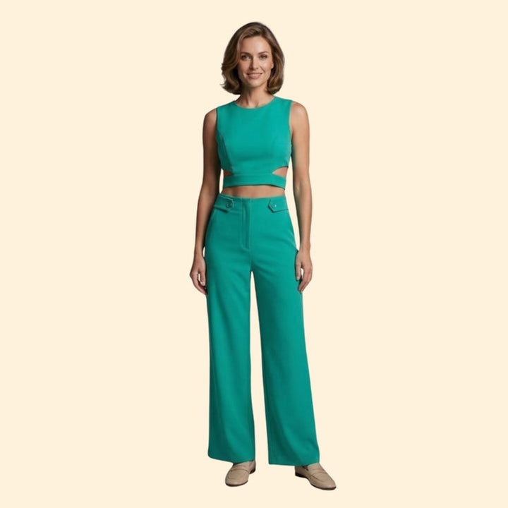 Women’s Two-Piece Set with Cropped Top