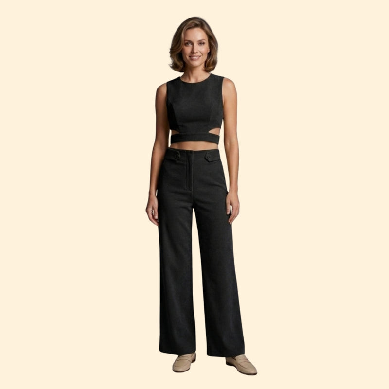 Women’s Two-Piece Set with Cropped Top