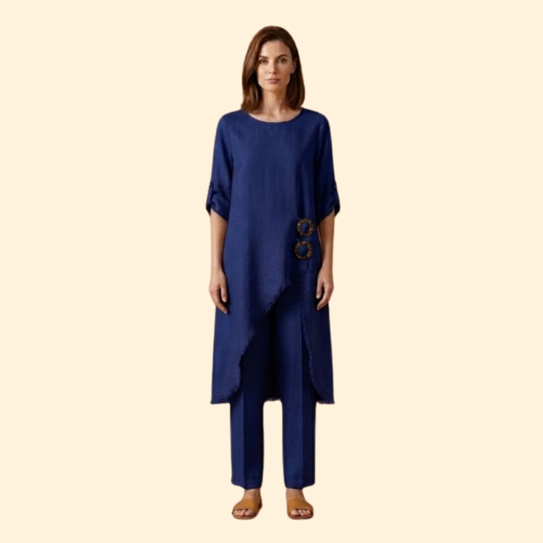Women’s Two-Piece Set with Decorative Rings