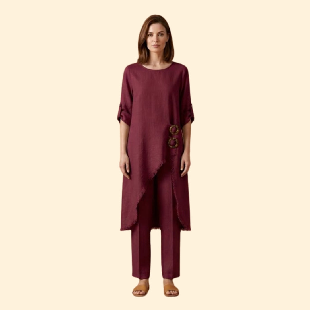 Women’s Two-Piece Set with Decorative Rings