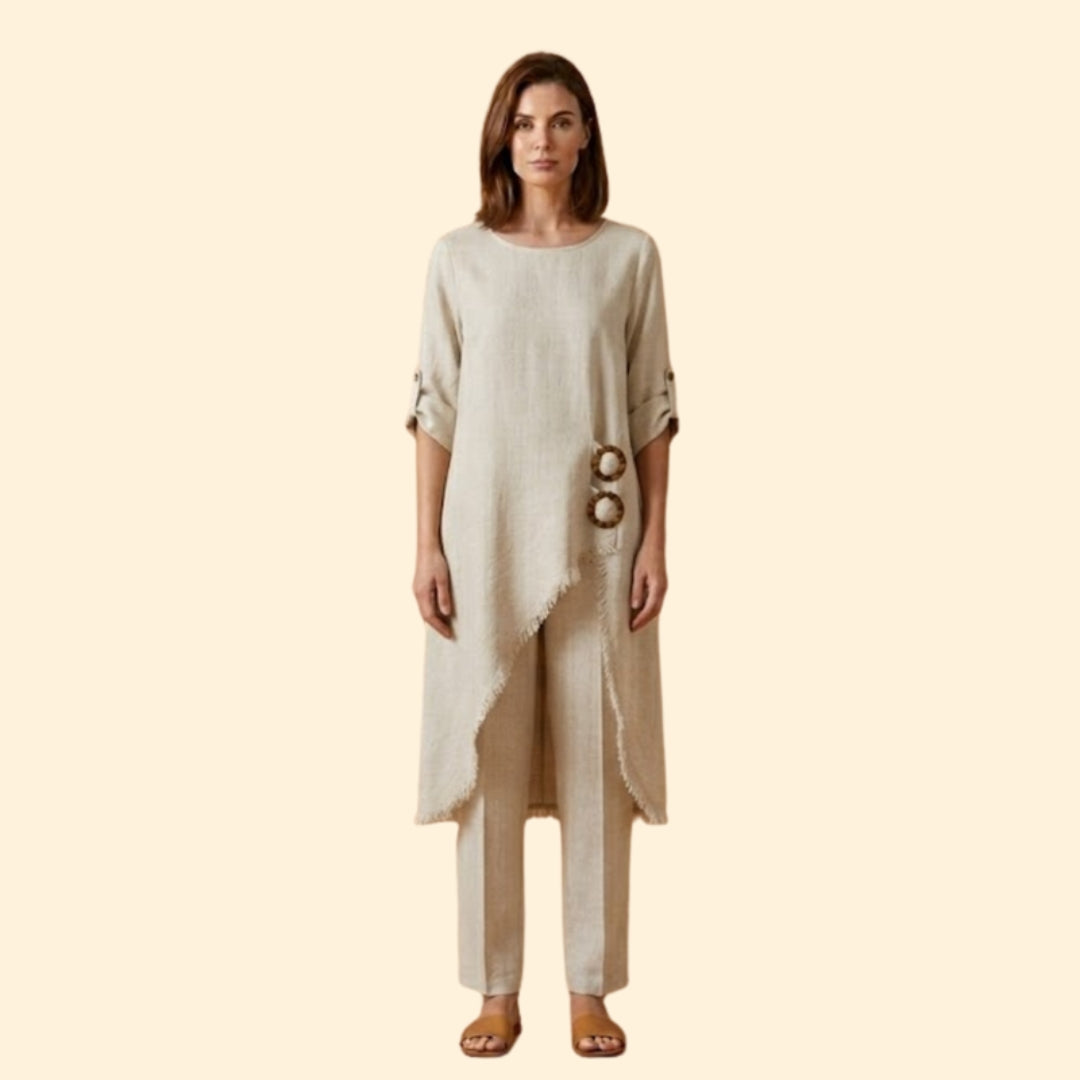 Women’s Two-Piece Set with Decorative Rings