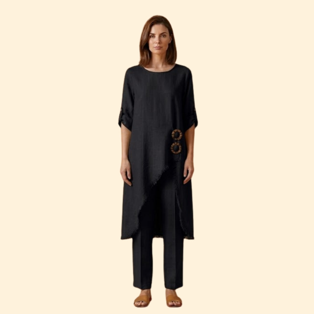 Women’s Two-Piece Set with Decorative Rings