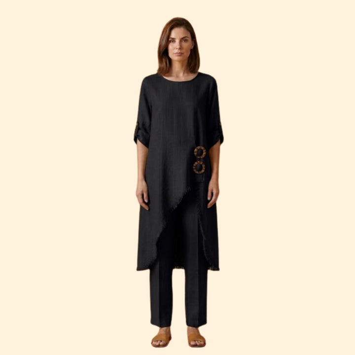 Women’s Two-Piece Set with Decorative Rings