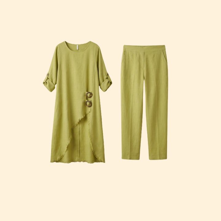 Women’s Two-Piece Set with Decorative Rings
