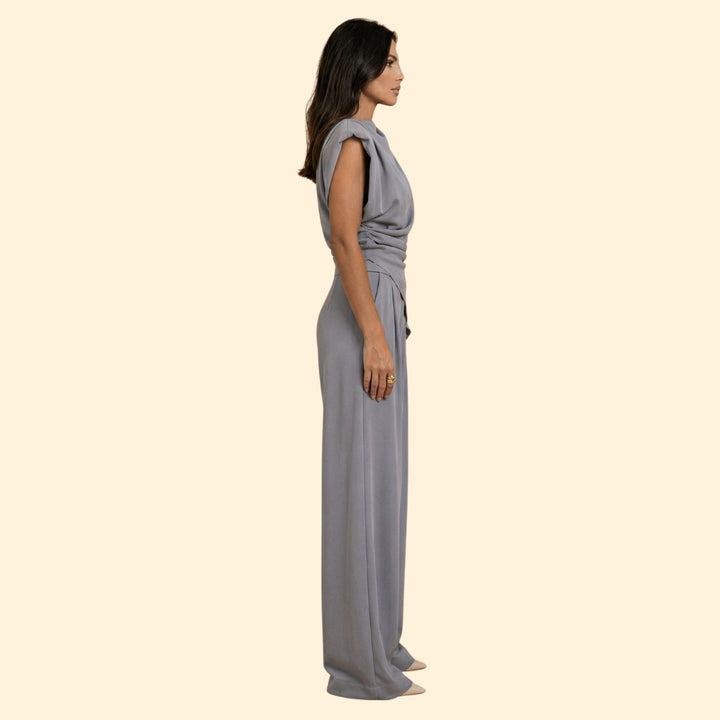 Women’s Two-Piece Set with Draped Top