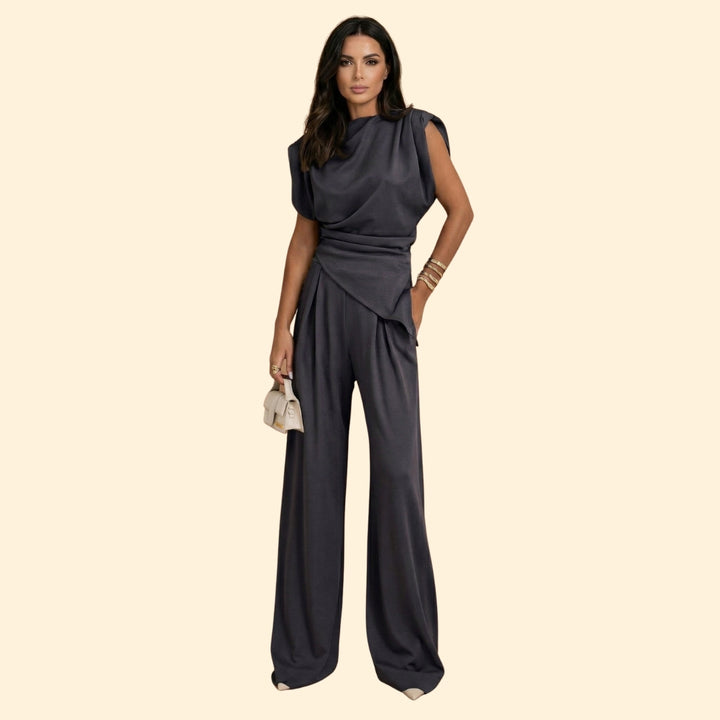 Women’s Two-Piece Set with Draped Top