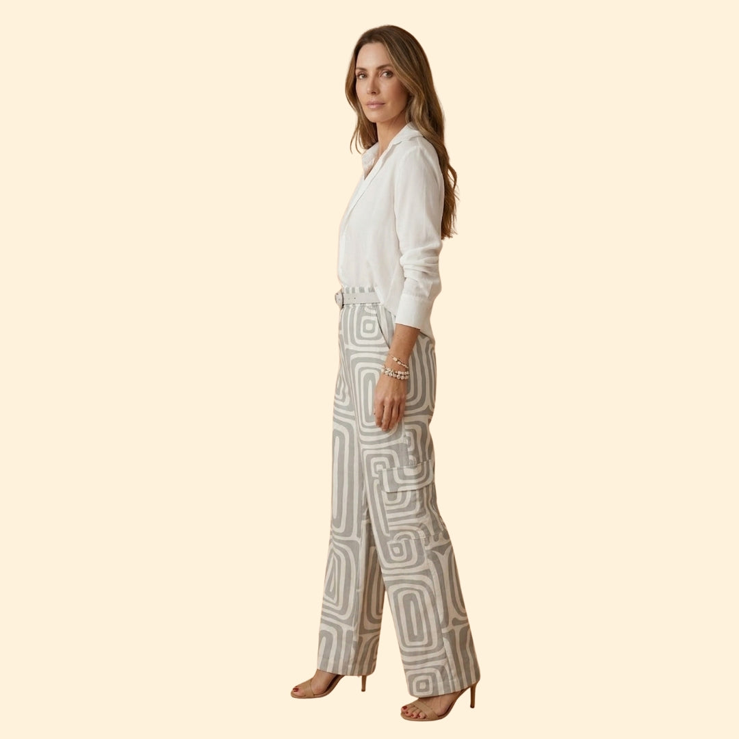 Women’s Two-Piece Set with Geometric Print