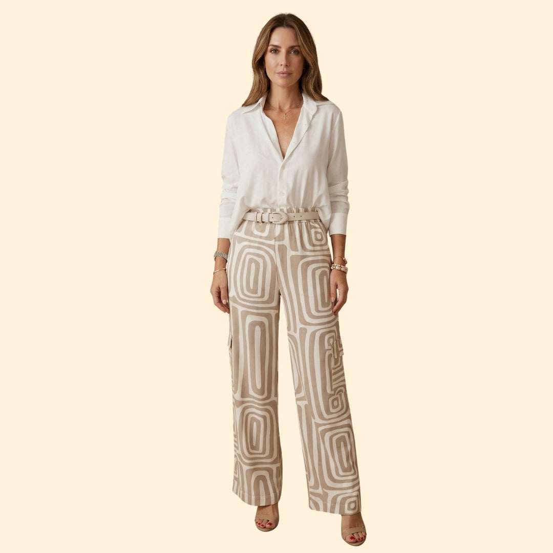 Women’s Two-Piece Set with Geometric Print