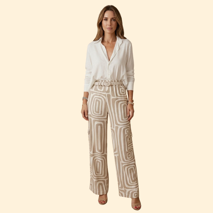 Women’s Two-Piece Set with Geometric Print