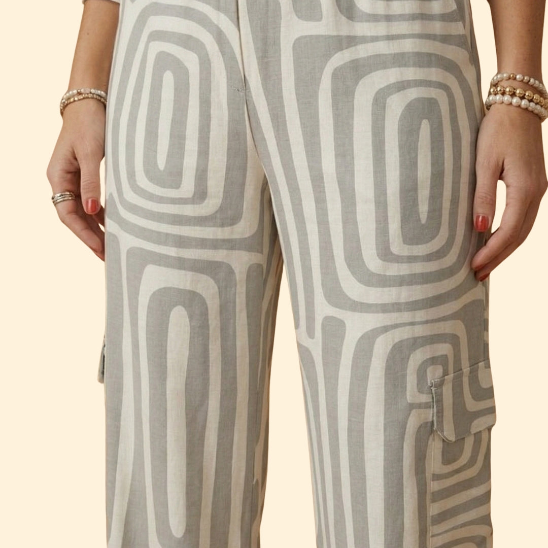 Women’s Two-Piece Set with Geometric Print