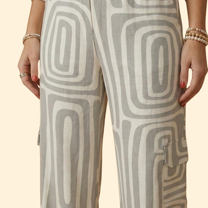 Women’s Two-Piece Set with Geometric Print