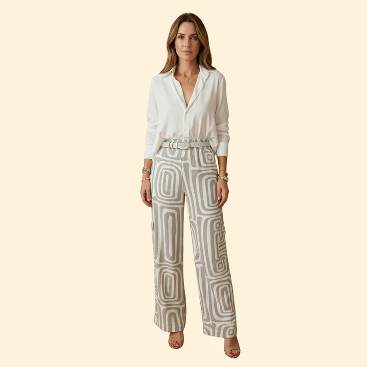 Women’s Two-Piece Set with Geometric Print