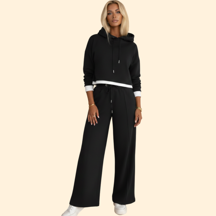 Women’s Two-Piece Set with Hooded Top