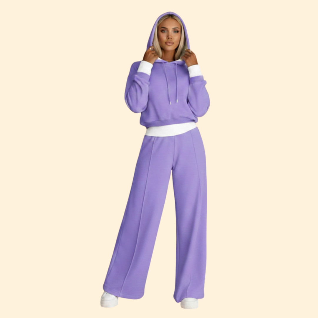 Women’s Two-Piece Set with Hooded Top
