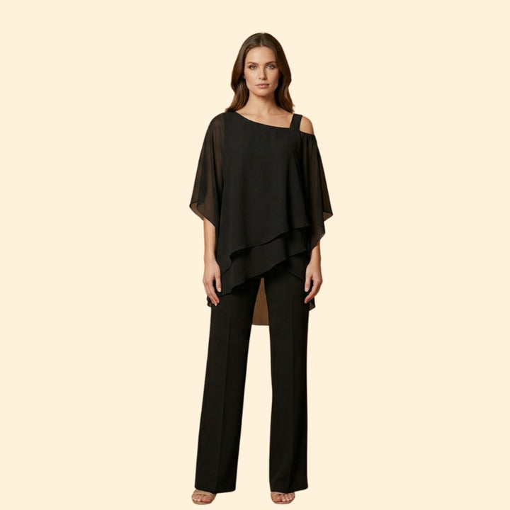 Women’s Two-Piece Set with Layered Tunic Top