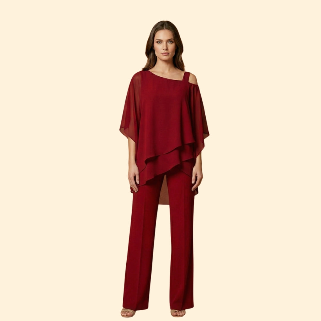 Women’s Two-Piece Set with Layered Tunic Top