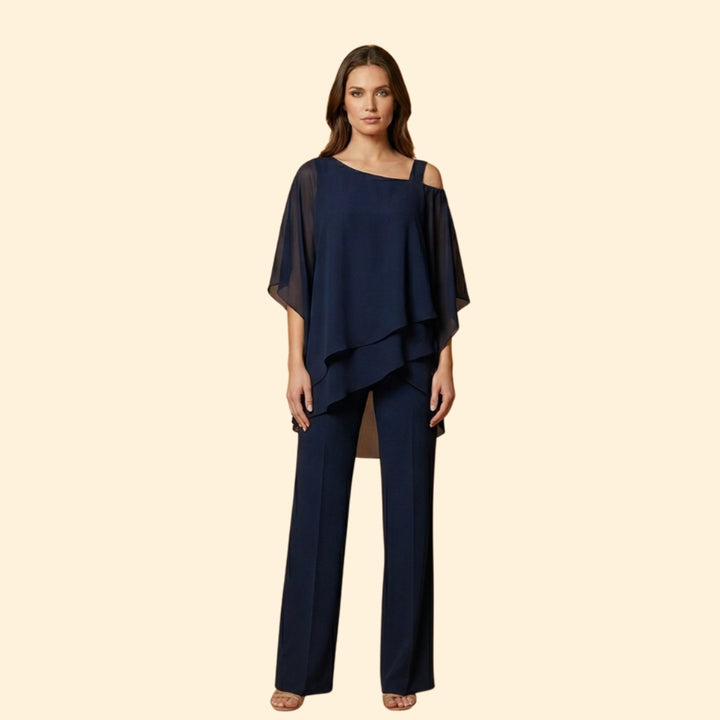 Women’s Two-Piece Set with Layered Tunic Top