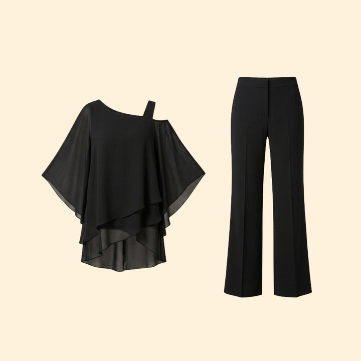 Women’s Two-Piece Set with Layered Tunic Top