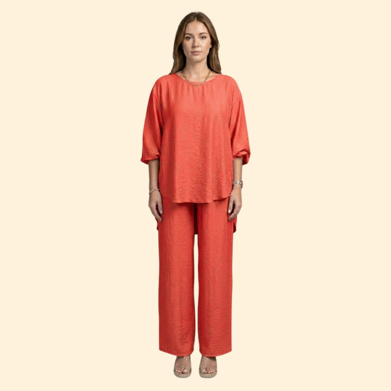 Women’s Two-Piece Set with Loose Fit Top
