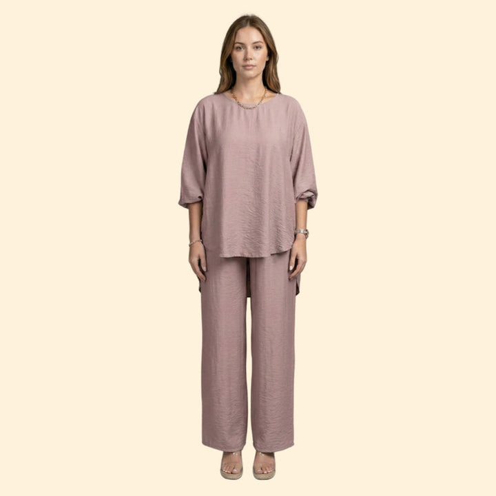 Women’s Two-Piece Set with Loose Fit Top