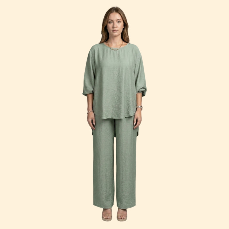 Women’s Two-Piece Set with Loose Fit Top