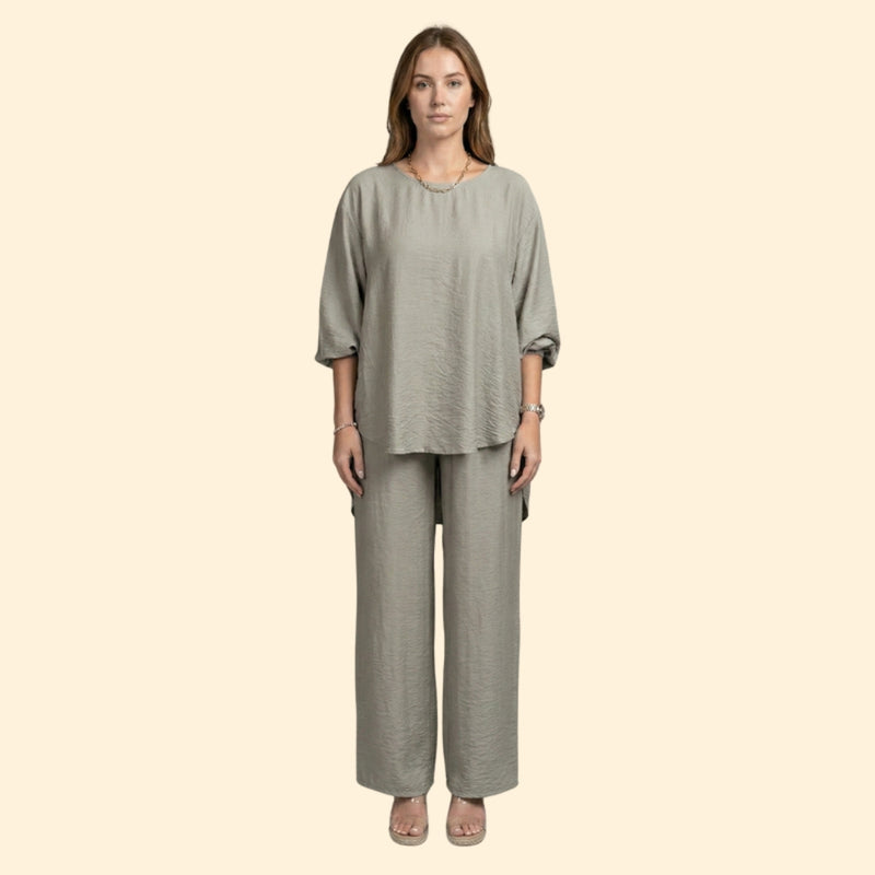 Women’s Two-Piece Set with Loose Fit Top