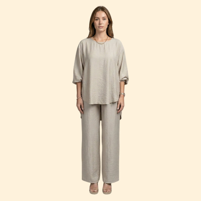 Women’s Two-Piece Set with Loose Fit Top