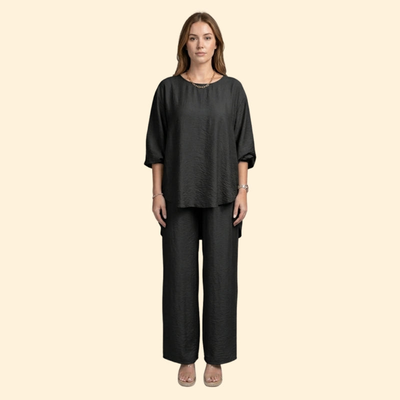 Women’s Two-Piece Set with Loose Fit Top